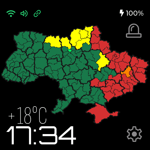 Годинник, температура, статуси та живлення на екрані