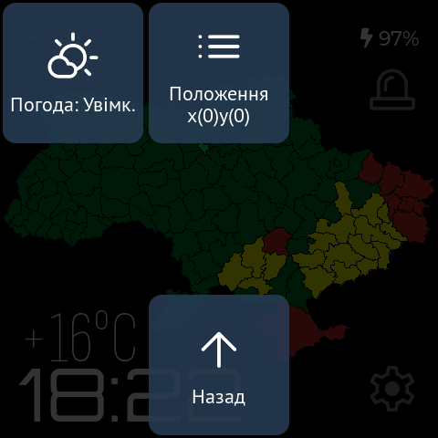 Сторінка віджета: перемикач і плитка «Положення»